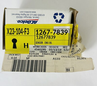 #ad D1822A AC Delco Oil Pressure Sensor 12677839 $59.99