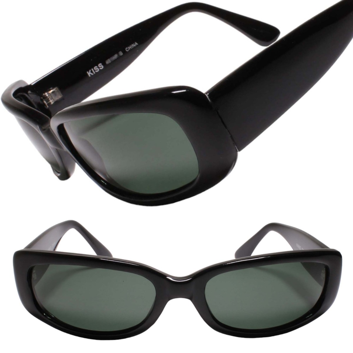Y2K Pop Culture Vibe True Vintage Bold Thick Frame Rectangle Black