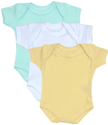 BabyPrem Frühchen Baby Kleidung 3er Pack Bodys Zitrone Aqua Weiß Unisex Westen