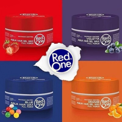 RedOne Aqua Hair Gel Wax – Full Force Strong Hold, Alcohol-Free, Shine/Gloss Finish, 5.1 Oz