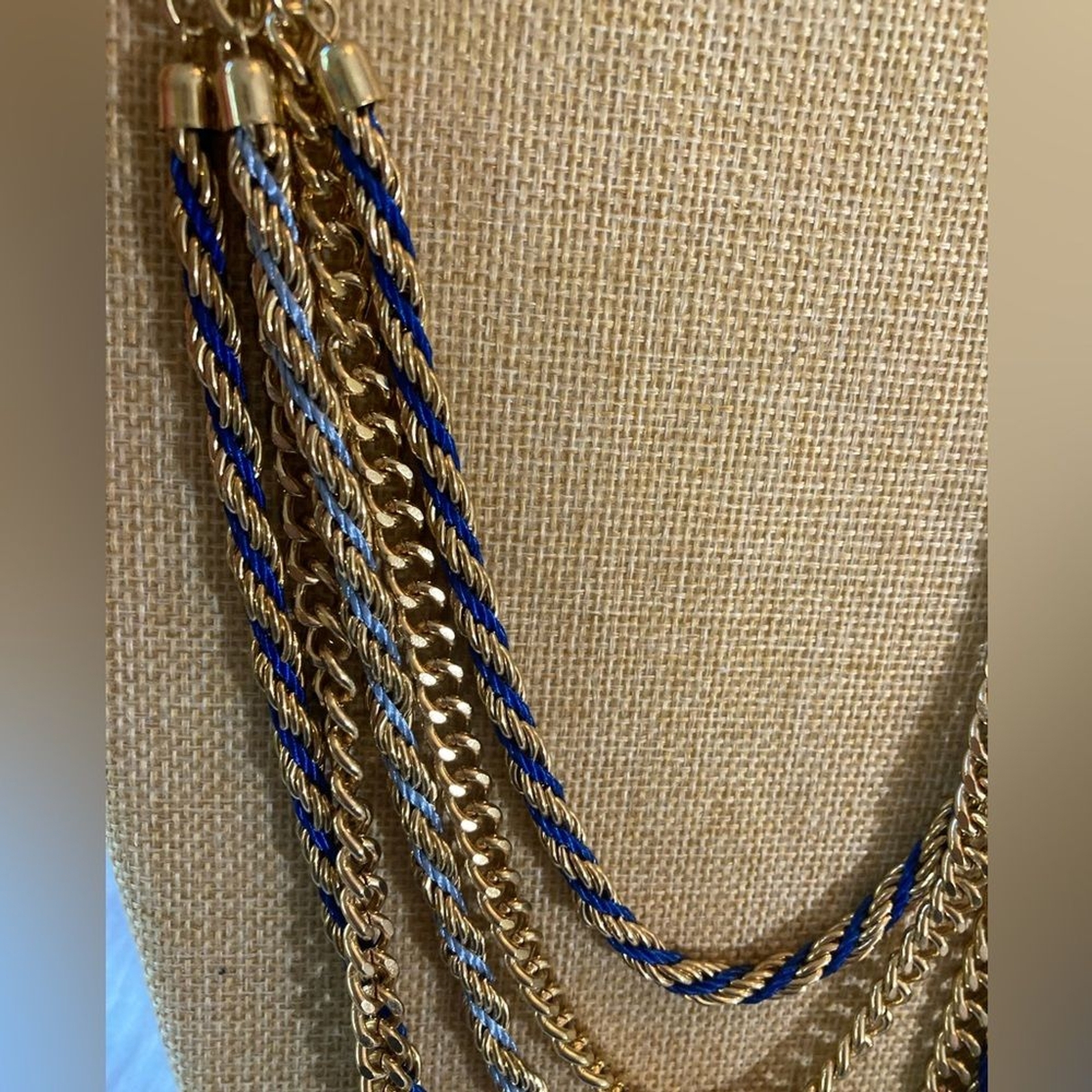 Multi Chains with Blue Layered Statement Runway N… - image 9