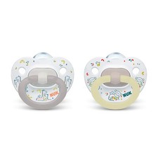 Nuk Orthodontic Silicone Pacifiers Glows in the Dark Size 0-6 Months