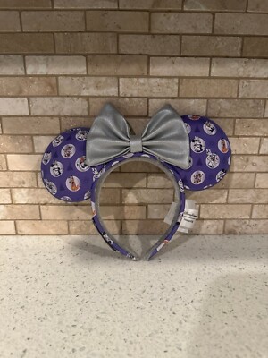 Disney Parks 2023‎ 100th Platinum Mickey Minnie Ear Headband Loungefly 124 New Purple and Platinum Disney100 Ear Headband by Loungefly  main image 3