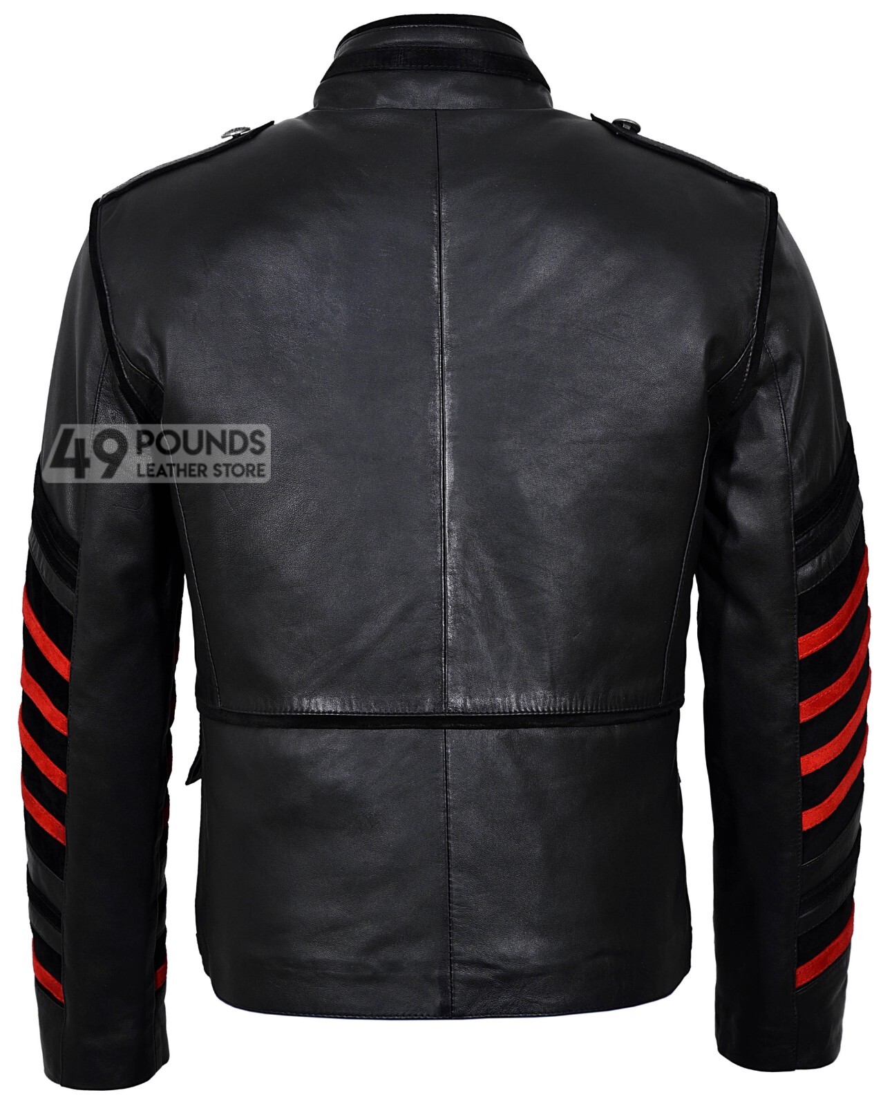 BATTALION Men’s Military Style Leather Jacket Classic Studded NAPA