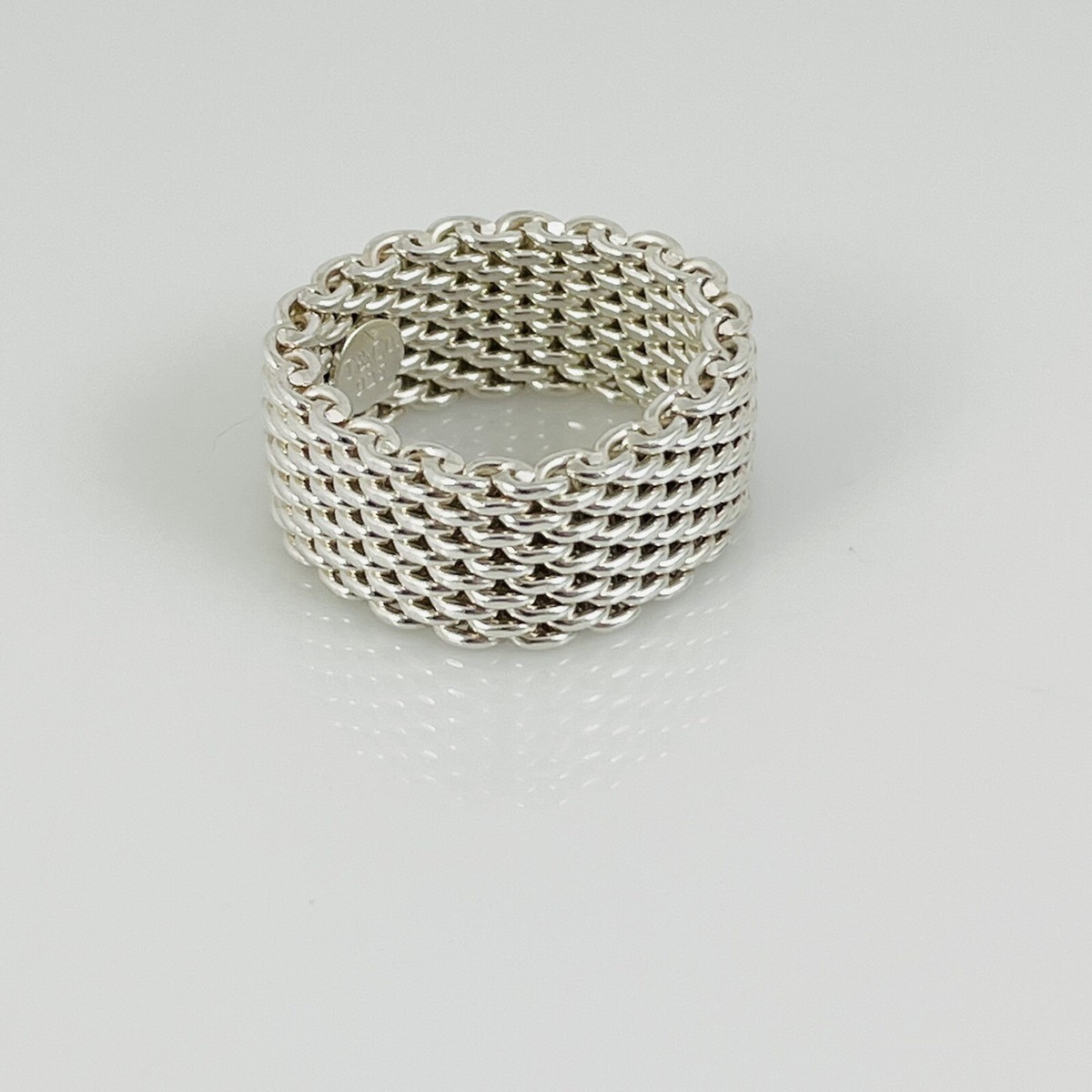 Size 5.5 Tiffany & Co Somerset Ring Mesh Weave Flexible Ring in