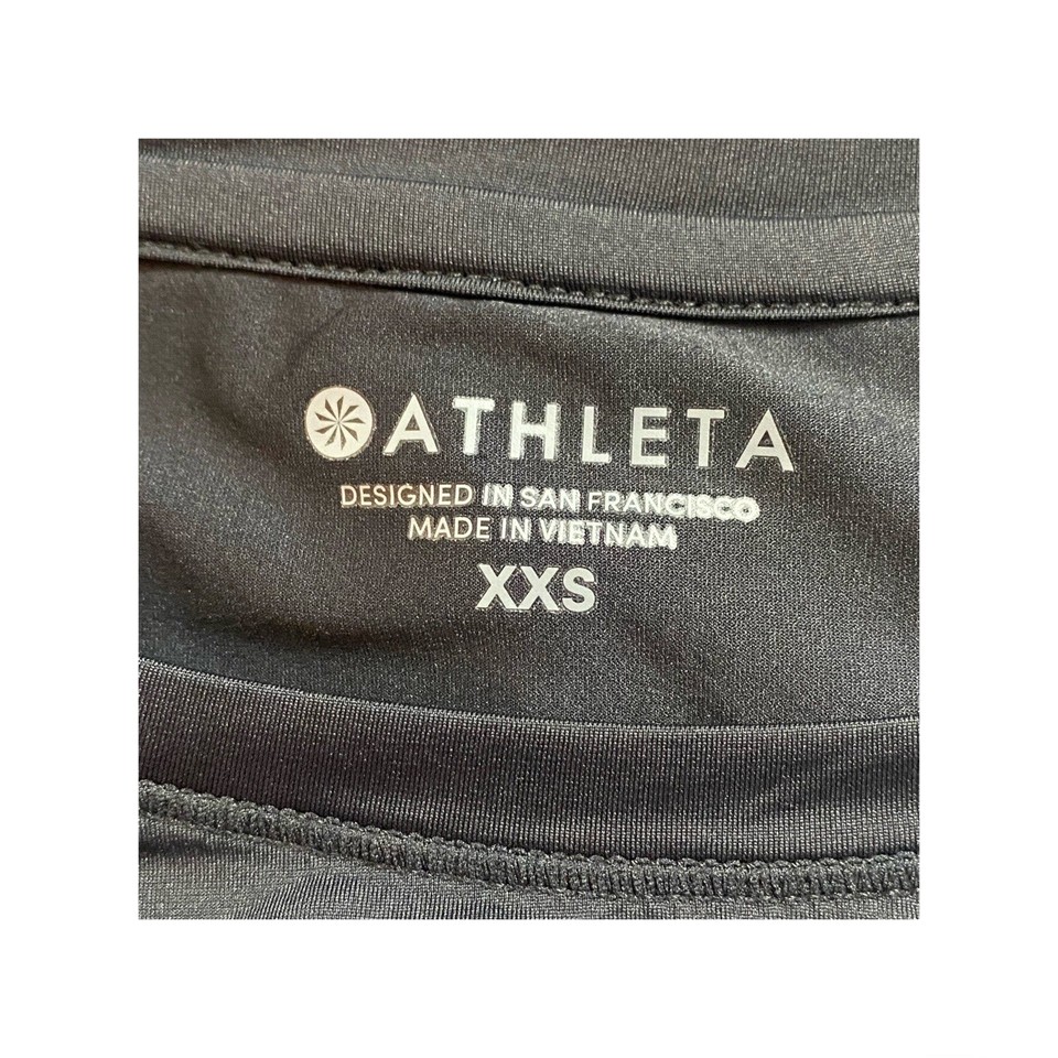 Athleta Sun Lover Split Back Tulip Top Womens Black UPF Long Sleeve