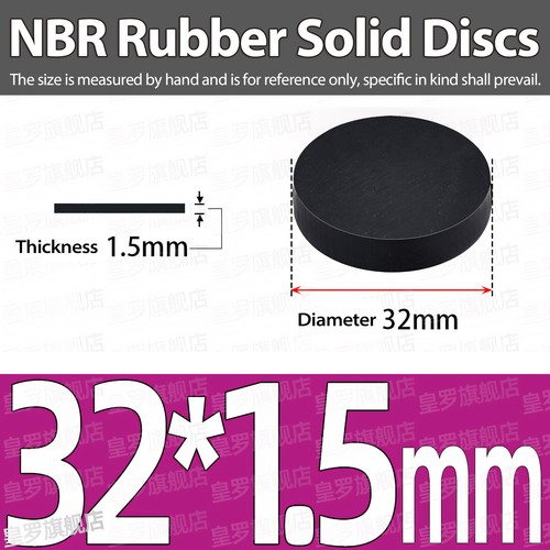 NBR Rubber Solid Discs Flat Round Pad Sealing Non-Slip Cushioning Dia 5mm-150mm - Bild 62 von 266