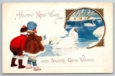 Vintage Postcard Holiday New Year Embossed Li...