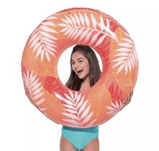 Play Day Inflatable Tropical Tube Float Coral- New - 31 W 8.5 H - Ages 8