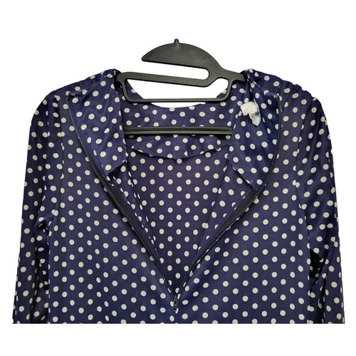 Vtg Mod Go-Go Scooter Dress Sz Extra Small 60s Polka Dot Mini Belted Waist ILGWU - Picture 6 of 11