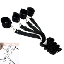 Cozy Feel Bed Bondage Soft Furry Restraint kit BDSM Adjustable Straps J145
