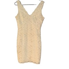 Ann Taylor White Dress Knee Length Size 4 Laced