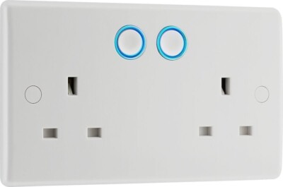 BG Electrical Smart Steckdose Alexa kompatibel Doppel 13 Ampere weiß geformt