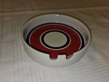Vintage Italian Mancoli Mid Century Cigarette Cigar Ashtray - J.W. Co Red & Blue