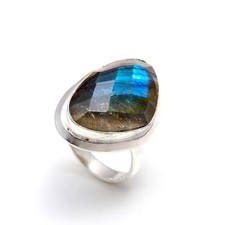 Labradorite Gemstone Ring 925 Sterling Silver Jewelry Handmade Ring Gift For Her
