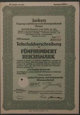Junkers Flugzeug- und Motorenwerke AG 4 % 1942 Serie 077  500 RM