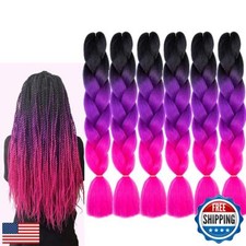BALINGHAIR Braiding Hair Extensions Purple Ombre Professional High Temperatur