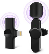 Upgraded  Plug-Play  Wireless Lapel Lavalier Microphone for iPhone iPad Recordin