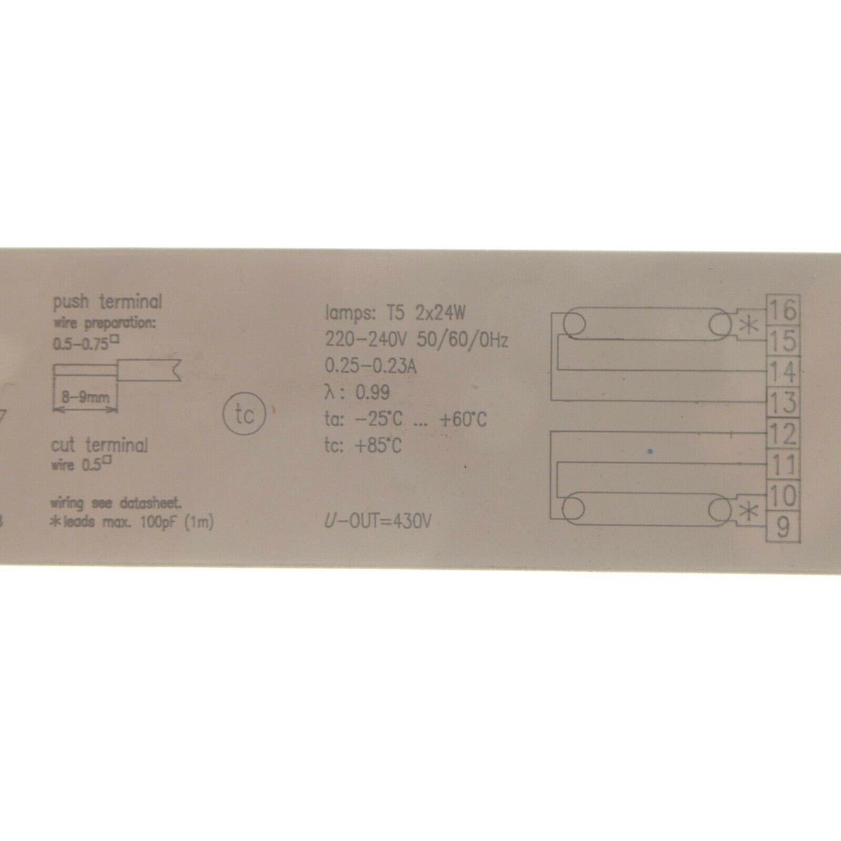 Tridonic Dimmable Ballast For 2 x 24 Watt T5 Fluorescent Tube 