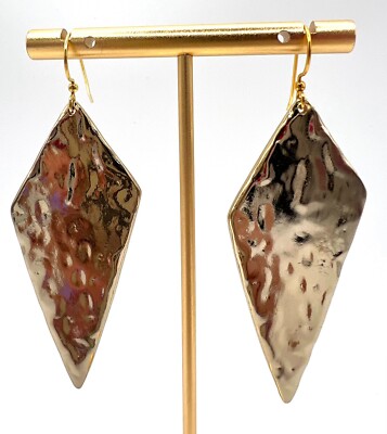 Belle Noel Kim Kardashian 14 kt y/g plated Molten Diamond Shaped Earrings