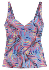 Tankini-Oberteil Lascana Breese mit floralem Muster blau melange (UVP: 59,99€)