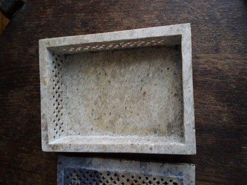 Antique Vintage Marble or Stone Cricket Box 4" Long 3 An 1/8"Wide - Picture 13 of 24