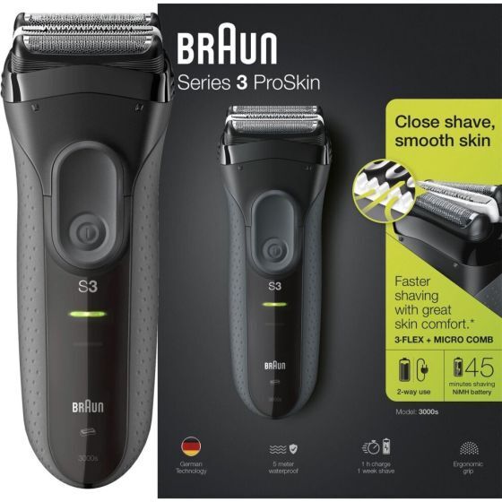 Braun Series 3 ProSkin 3000s Rechargeable sans Fil Rasoir Électrique pour Hommes