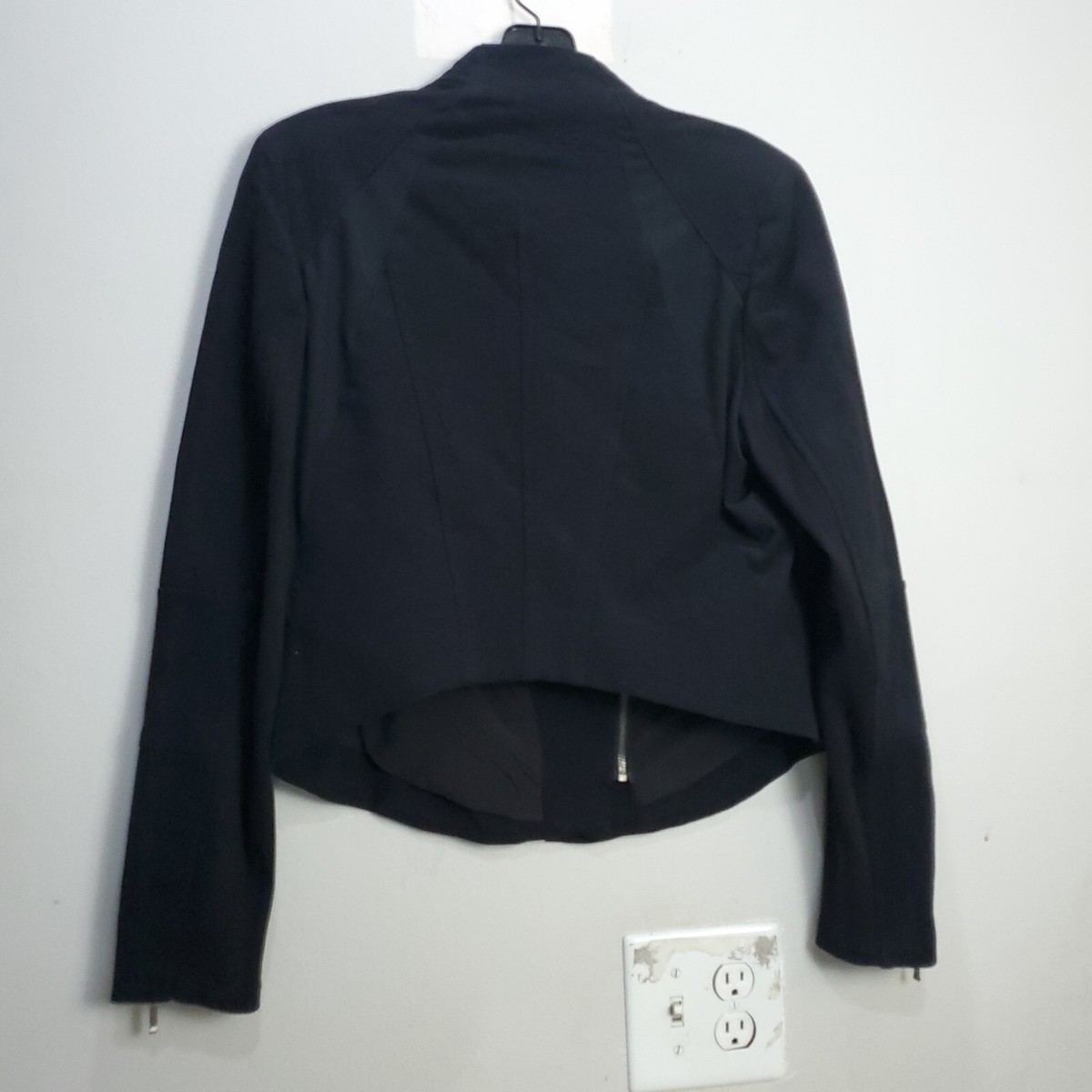 BLANK NYC Fleece Full Zip Jacket Size Medium Black Cotton Solid