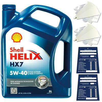 5 Liter original Shell Helix HX7 5W40 Motoröl MB229.3 API SP ACEA A3/B4 FIAT SET
