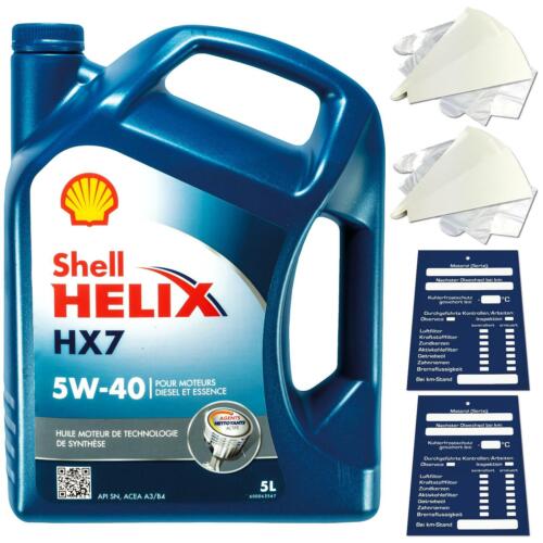 5 Litre Original Shell Helix HX7 5W40 L'Huile De Moteur 550046276 550046275 Kit - Photo 1/4