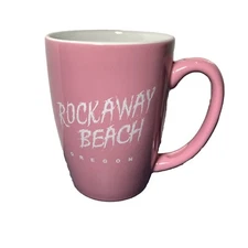 M Ware Mug Rockaway Beach Oregon Coffee Mug Cup Tea Pink