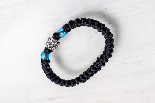 Handmade 33-Knot Prayer Rope Bracelet komboskoini With metal Cross Prayer on it - Picture 18 of 28