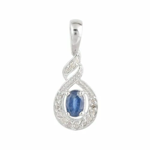 Diamant ovale Echtschmuck-Halsketten & -Anhänger