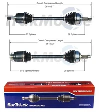 For Honda CR-V 2002-2006 4WD AWD FWD Pair of Front CV Axle Shafts SurTrack Set