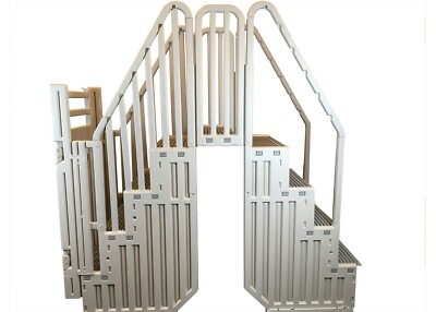 Confer Entry System for Above Ground Pools -Warm Grey w/Grey Treads