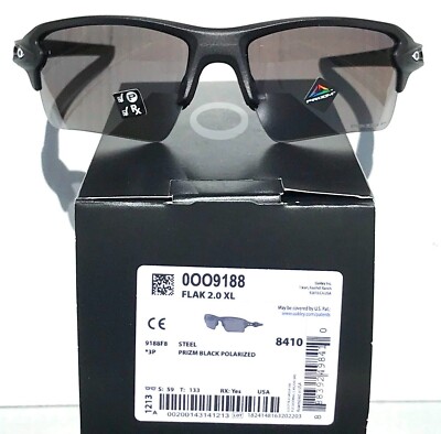 NEW Oakley FLAK 2.0 XL Steel Grey PRIZM POLARIZED Black Lens