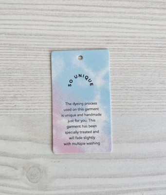  So Unique  Dyeing Process Original Clothing Hanging Tag Label