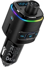 Bluetooth FM Transmitter for Car, QC3.0 Fast Charge Bluetooth Car Adapter