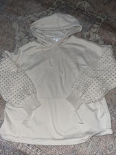 Time And Tru Women s Hoodie Sweatshirt Large 12/14 Beige