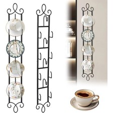 2Pcs 4-Tier Wall Wire Cup Saucer Display Rack Mug Holder