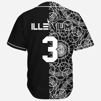 Custom Name - Illenium geometric split cool design rave Baseball Jersey for EDM