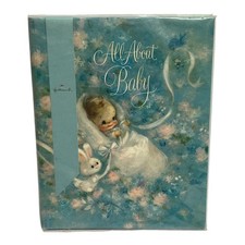 Vintage Hallmark All About Baby Keepsake Book Baby's Keepsake Blue Boys