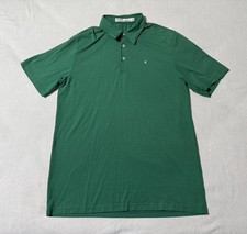 Criquet Polo Shirt Mens Medium Golf SS Striped Stretch Performance Pima Green