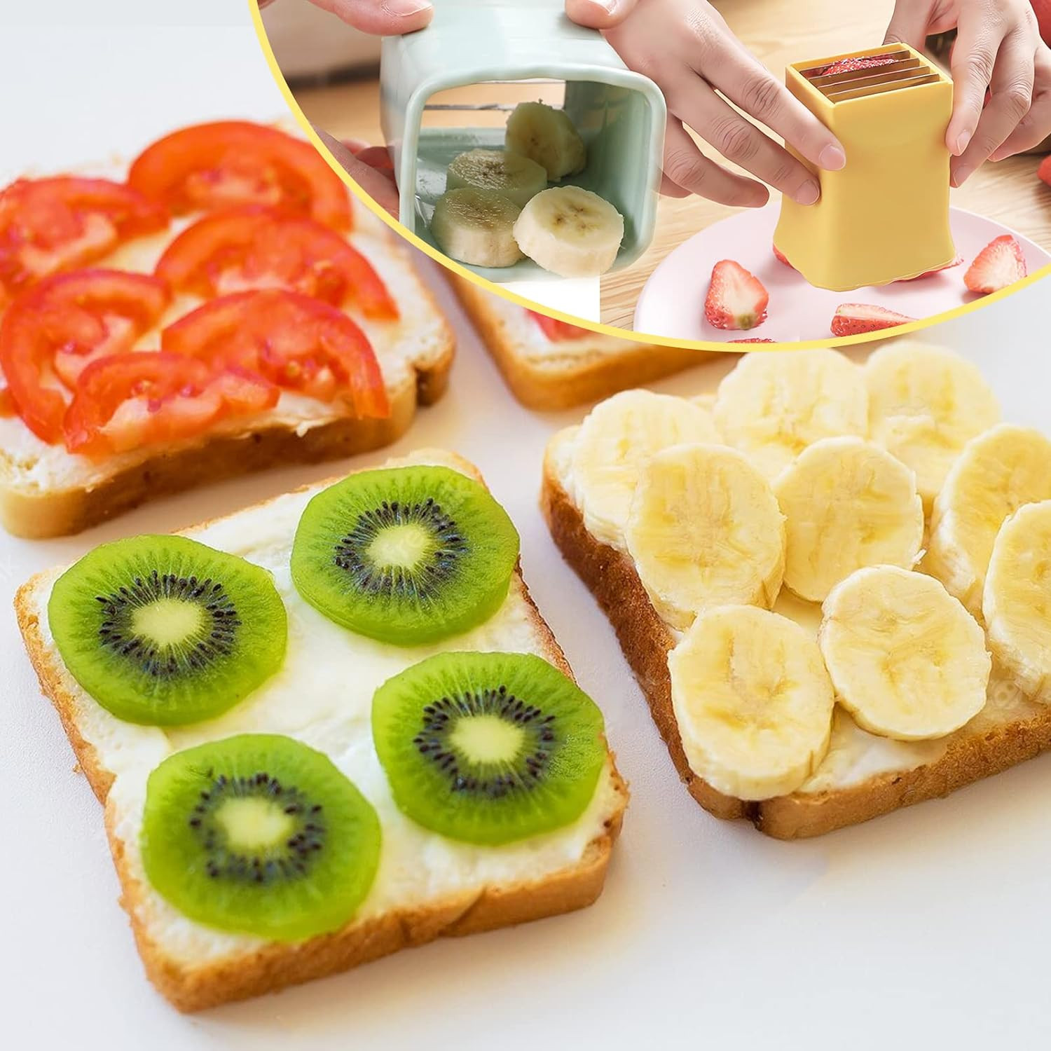 2 Pack Cup Slicers | Egg Slicers | Banana Slicers | Strawberry Cutter | Quickly 