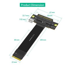 M.2 Key M 4.0 to PCI-e 4.0 4X Nvme 4.0 to PCI-e PCI-Express 4X Extension Cable