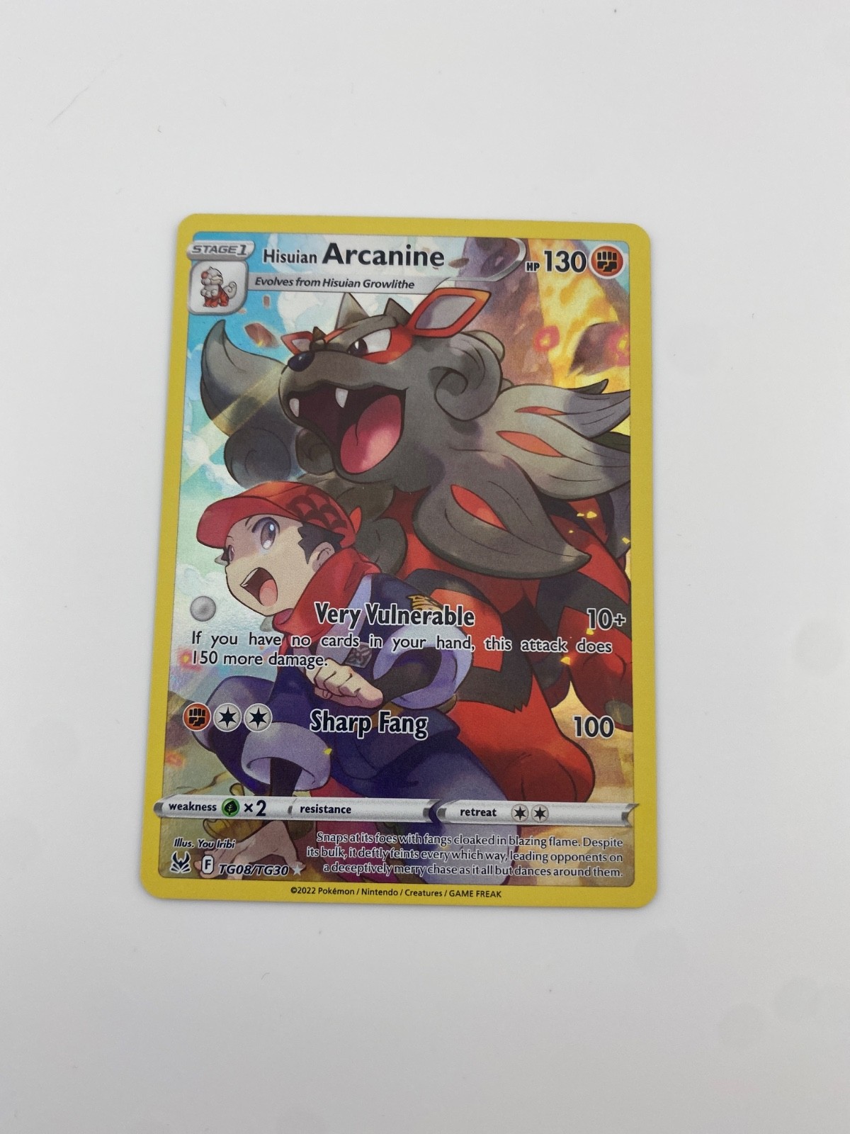 HISUIAN ARCANINE TG08/TG30 POKEMON TRAINER GALLERY 2022 LOST ORIGIN