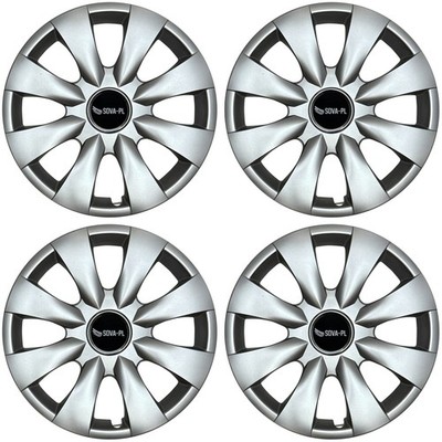 Radkappen 15'' Satz 4 Stk. silber + Nabenkappen SOVA-PL - K316