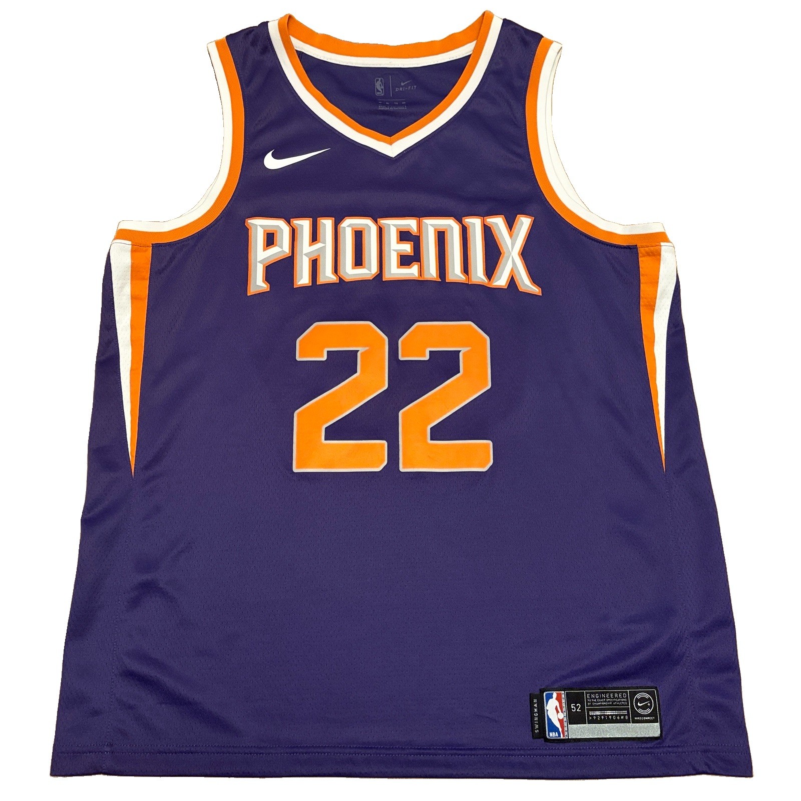 Nike Phoenix Suns Deandre Ayton 22 Swingman Jersey Purple Mens Size 52