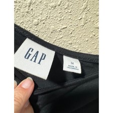 Gap Womens Black Racerback Shift Dress Medium Twisted T-Back Jersey Knit Mini