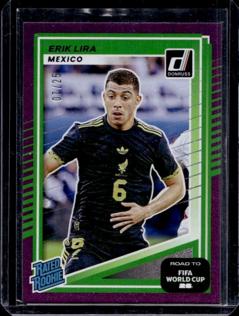 2025-26 Donruss Road to FIFA World Cup 26' Erik Lira Rated Rookie Purple #/25